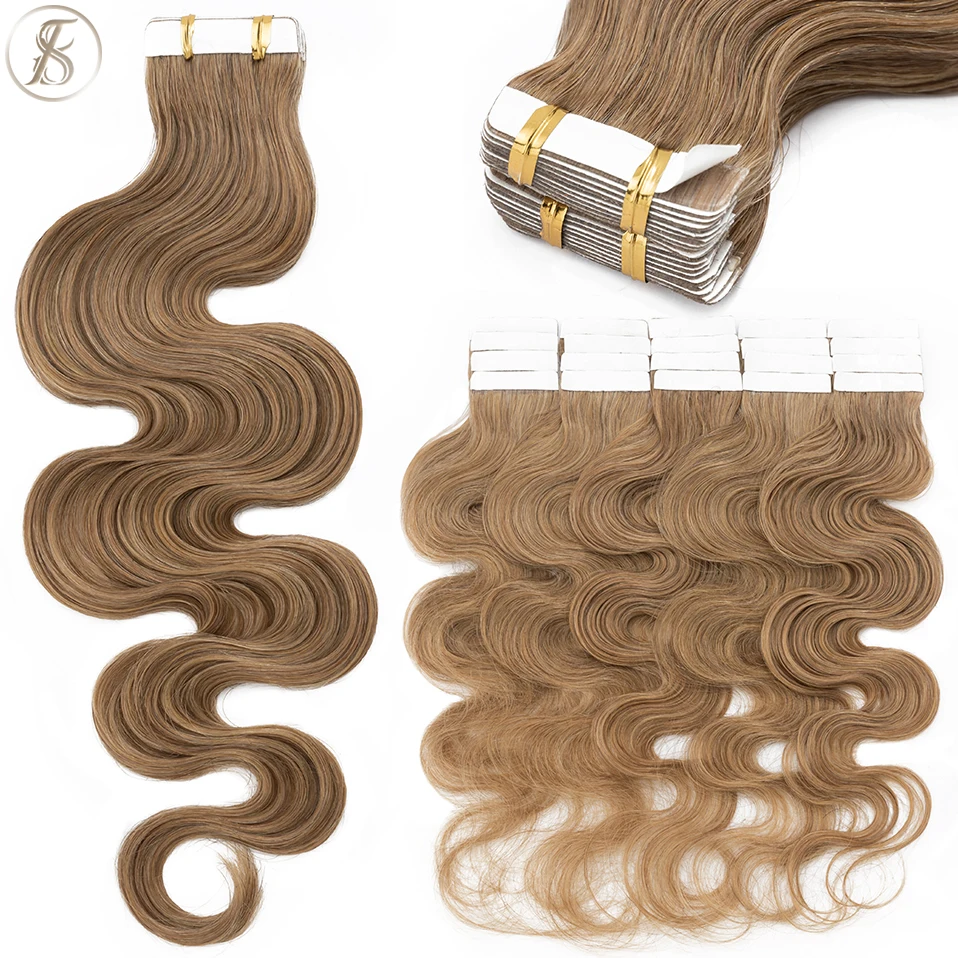 Invisible Tape In Extensions Real Hair - TESS 20pcs Wavy Tape In Human
