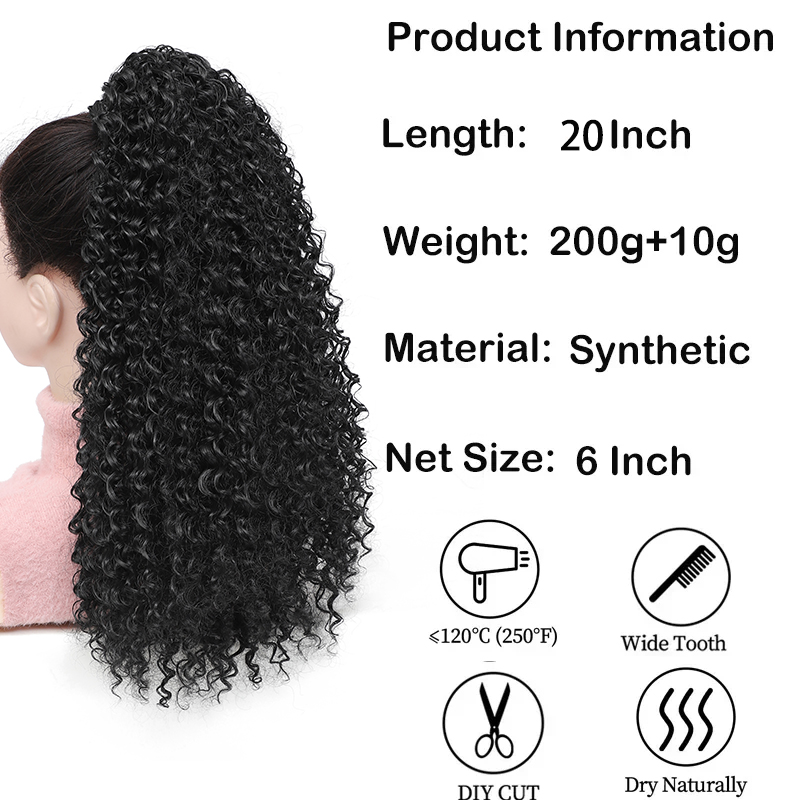 Long Curly Drawstring Ponytail - огляд і ціна Drawstring Afro Curly Puff Ponytail