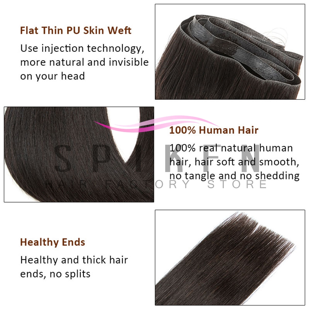SPIKFN Long Tape Weft Human Ha - огляд і ціна Invisible Tape In Extensions Real Hair