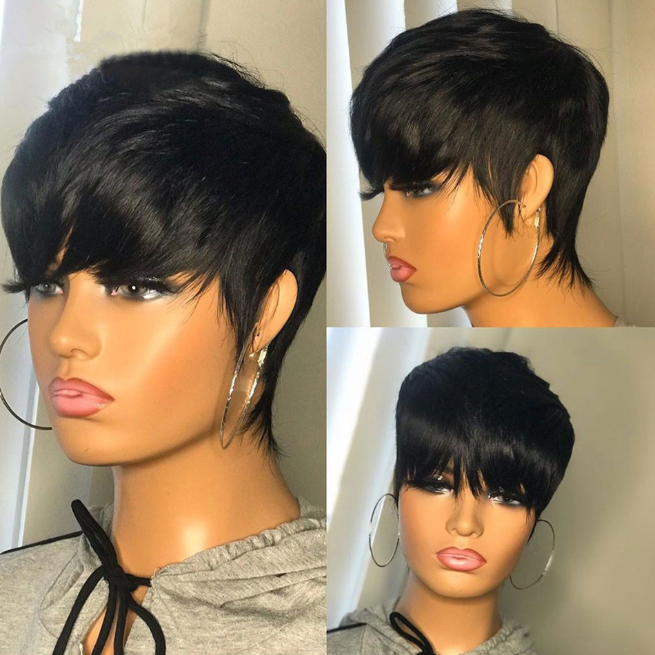 Short Human Hair Wigs Pixie Cu - огляд і ціна Short Pixie Cut Wig Human Hair Cheap