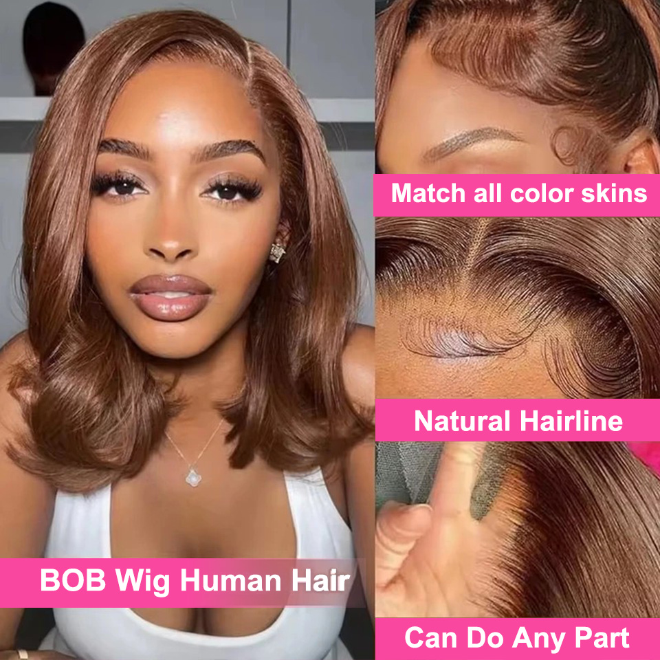 13X4 Chocolate Brown Straight  - огляд і ціна Glueless Wear And Go Human Hair Wig