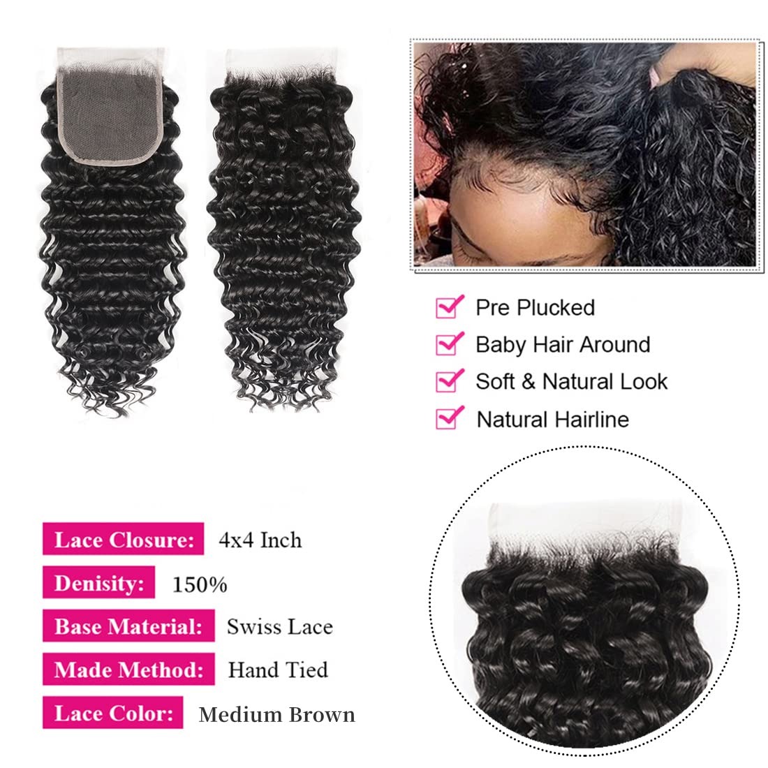 30 32 Inches Deep Wave Natural - огляд і ціна Deep Wave 3 Bundles With Closure