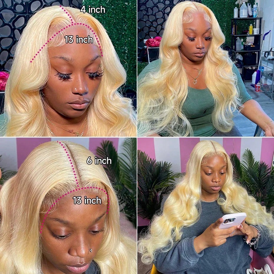 613 13x6 Lace Front Wig Human  - огляд і ціна 613 Blonde Body Wave Lace Front Wig