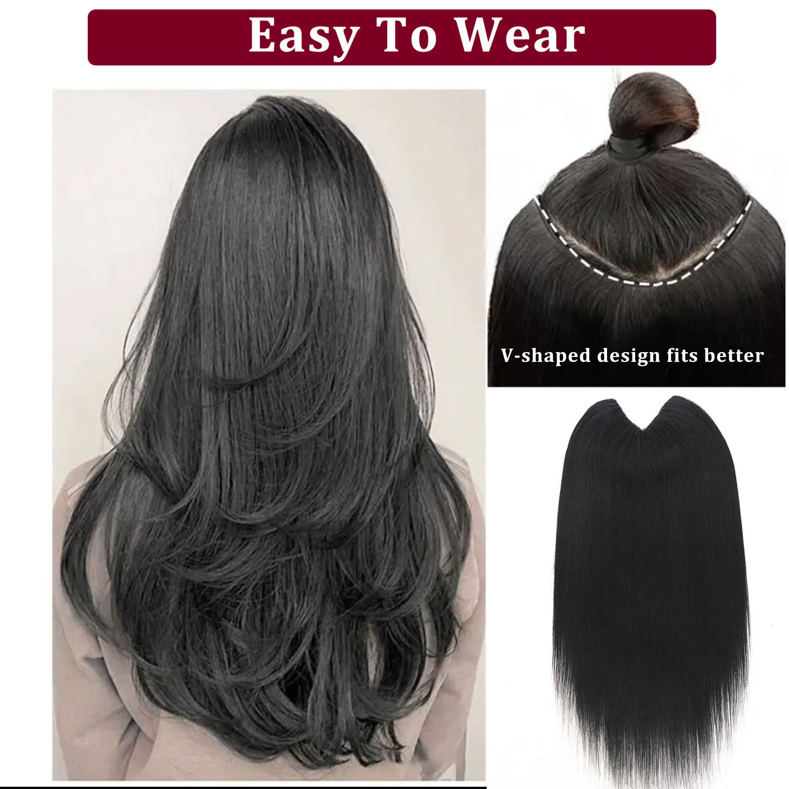 V Shape Clip In Human Hair Ext - огляд і ціна Seamless Clip In Hair Extensions Human Hair