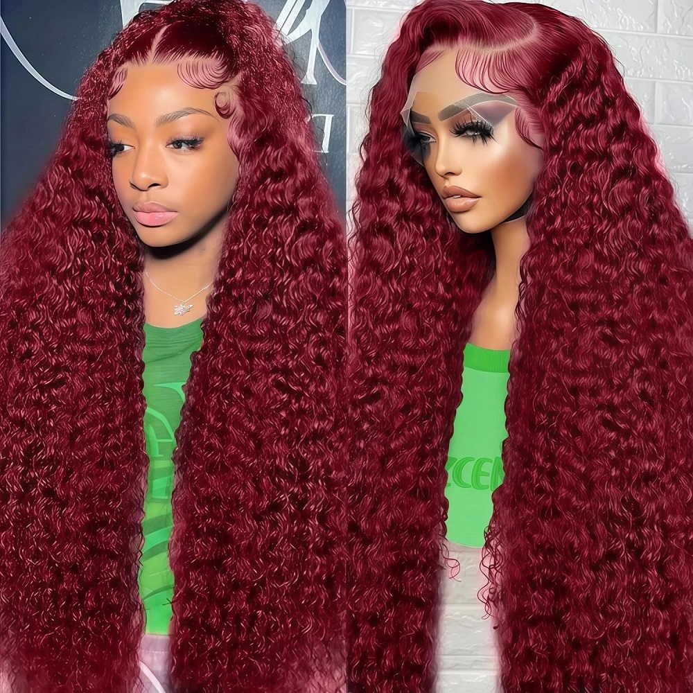99J Burgundy Colored Deep Wave - огляд і ціна Human Hair Wigs