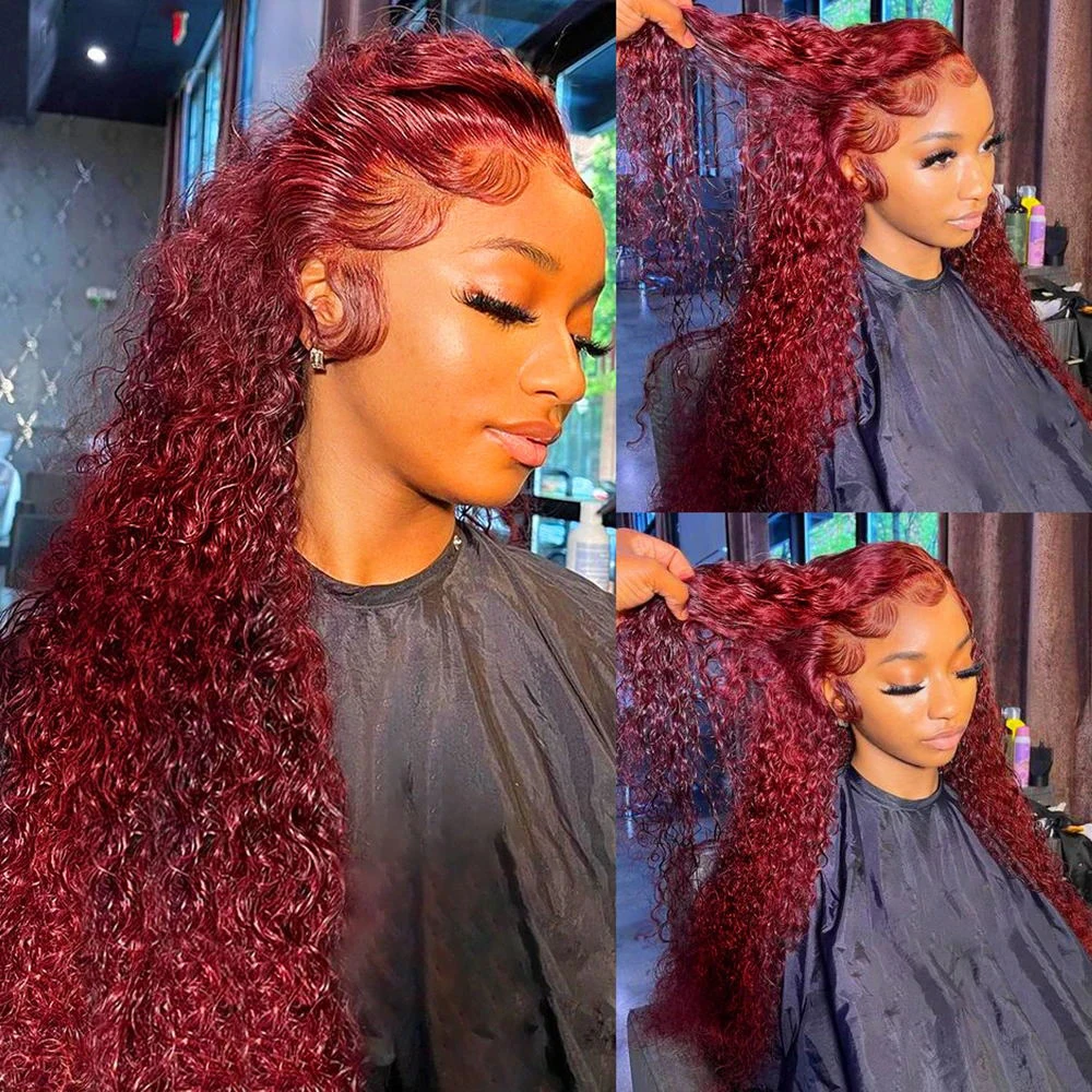 99J Burgundy Colored Deep Wave - огляд і ціна Human Hair Wigs