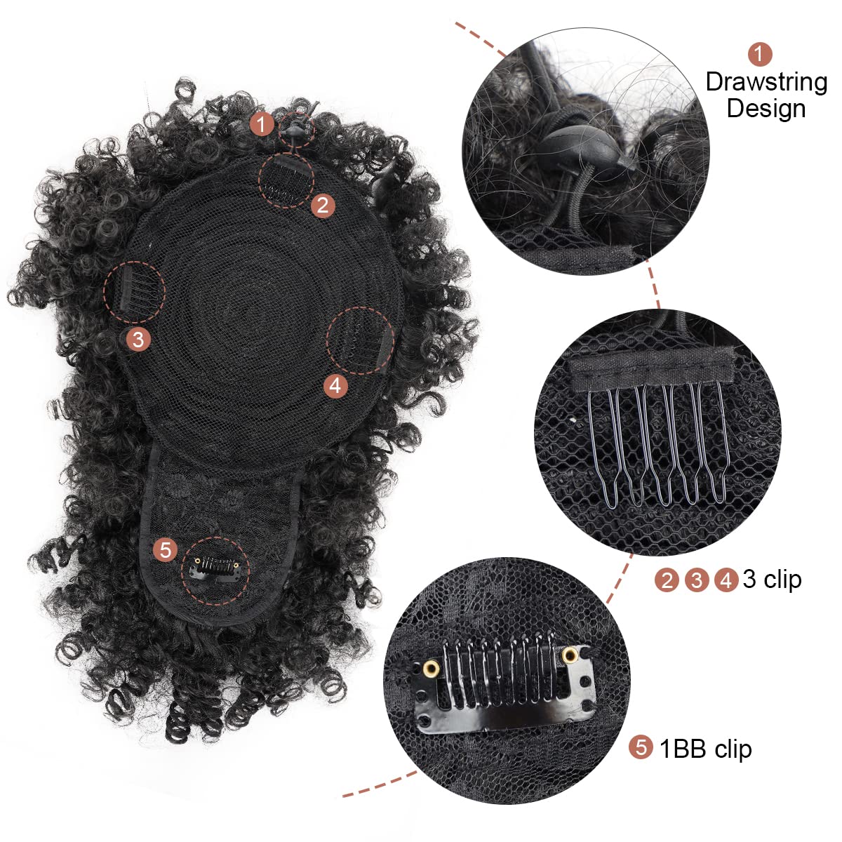 Afro Puff Synthetic Drawstring - огляд і ціна Drawstring Afro Curly Puff Ponytail