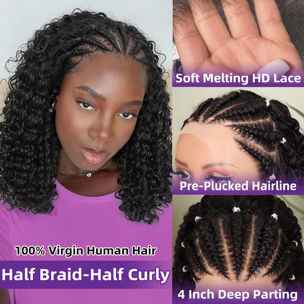 Cornrow Braid Bob Wig Deep Cur - огляд і ціна Glueless Wear And Go Human Hair Wig