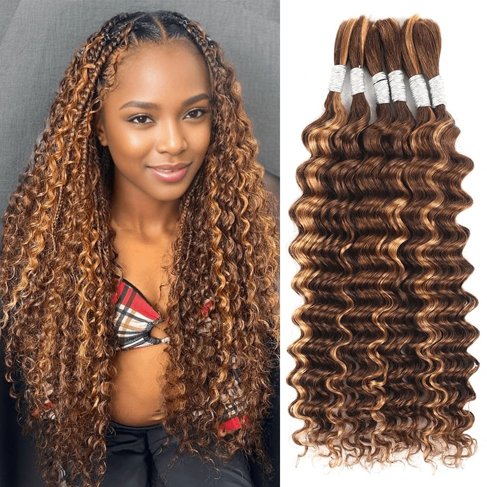 Human Braiding Hair 18 Inch 2  - огляд і ціна Water Wave Bulk Human Hair For Braiding