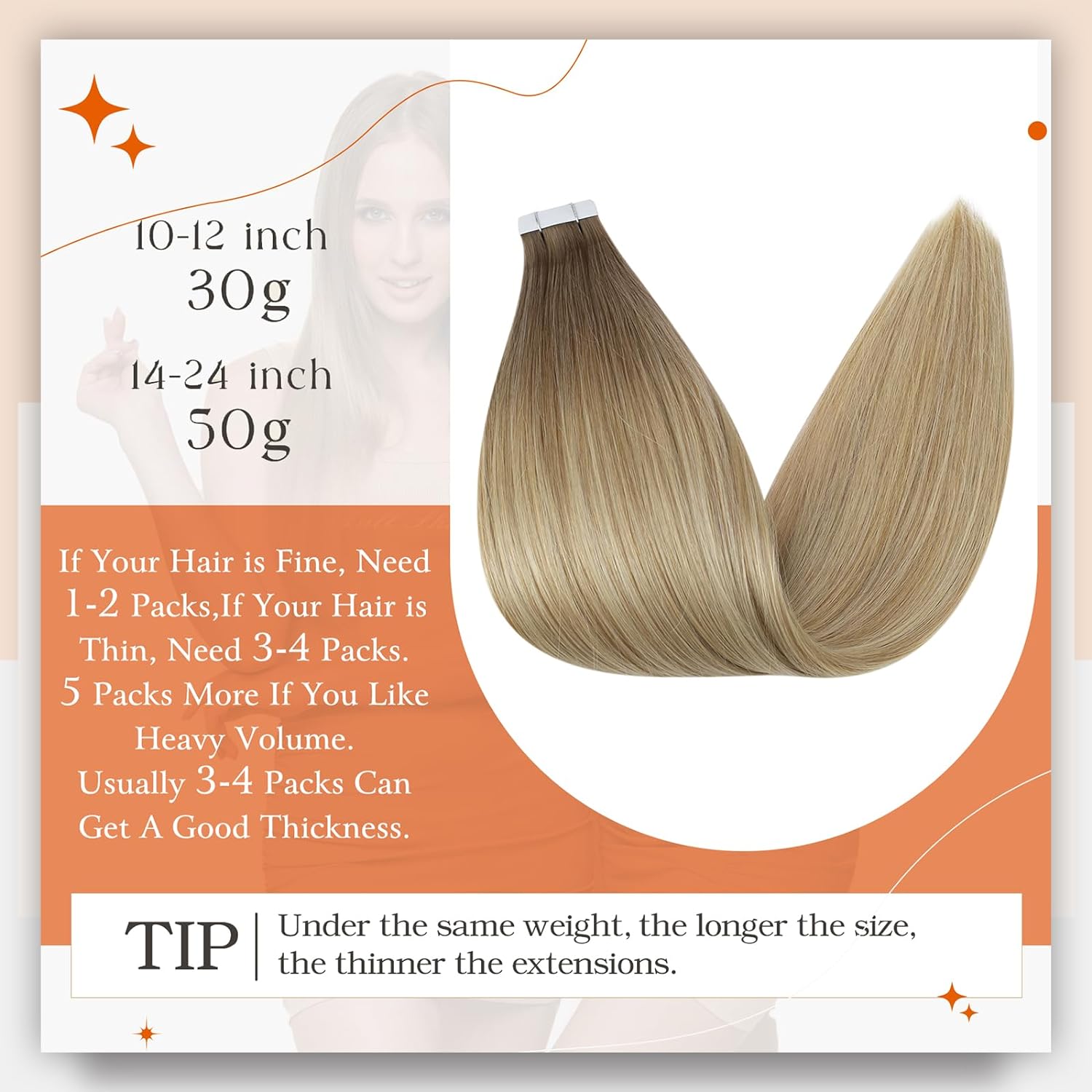 Full Shine Omber Tape in Hair  - огляд і ціна Invisible Tape In Extensions Real Hair