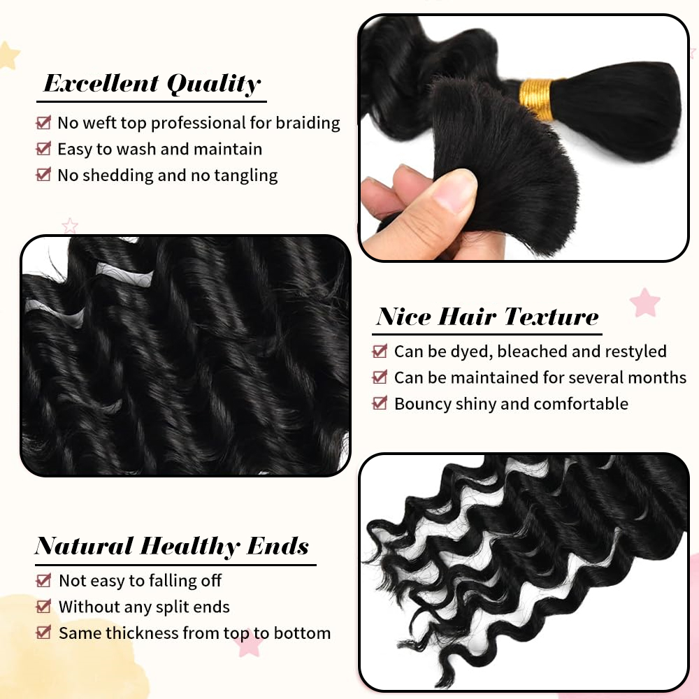 Human Braiding Hair for Boho B - огляд і ціна Water Wave Bulk Human Hair For Braiding