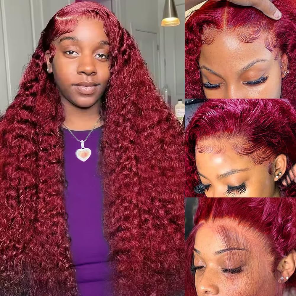 200 Density Burgundy Deep Wave - огляд і ціна Human Hair Wigs